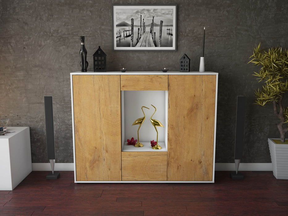 Highboard Raffaela, Eiche Front (136x108x35cm) - Dekati GmbH