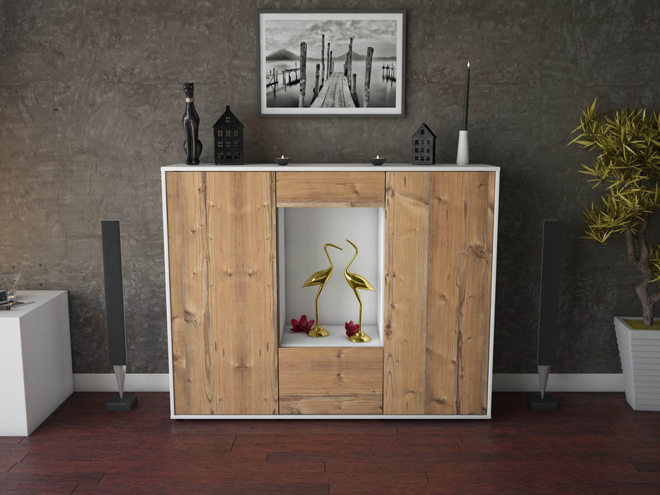 Highboard Raffaela, Pinie Front (136x108x35cm) - Dekati GmbH