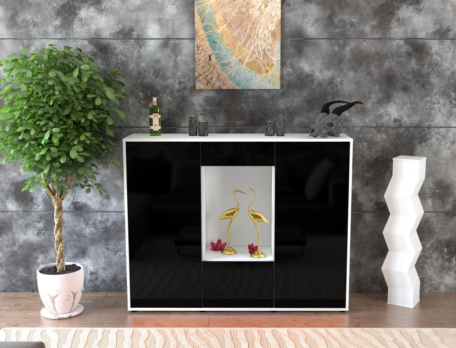 Highboard Raffaela, Schwarz Front (136x108x35cm) - Dekati GmbH