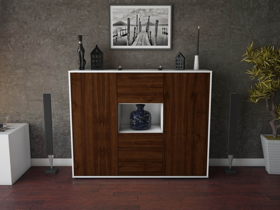 Highboard Ravenna, Walnuss Front (136x108x35cm) - Dekati GmbH