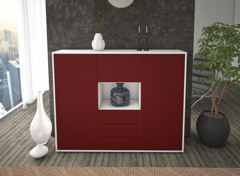 Highboard Ravenna, Bordeaux Front (136x108x35cm) - Dekati GmbH