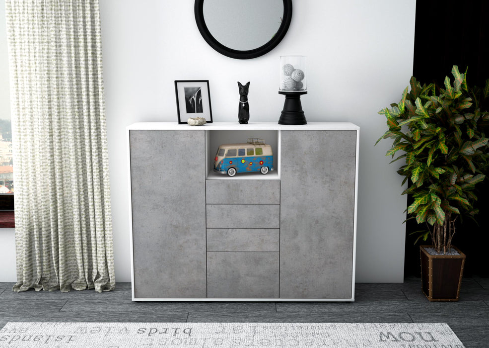 Highboard Rebecca, Beton Front (136x108x35cm) - Dekati GmbH