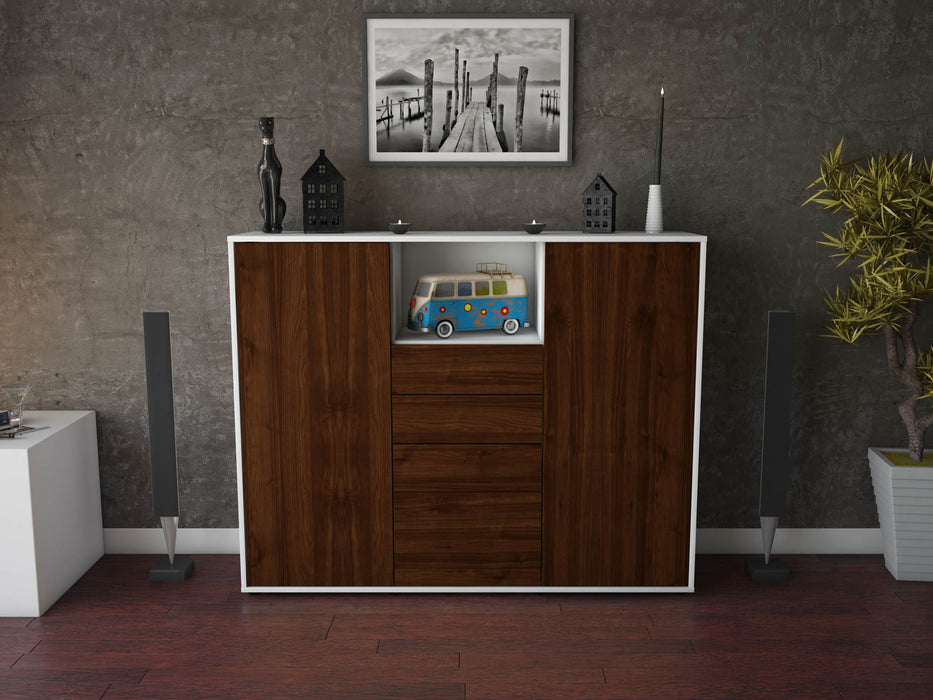 Highboard Rebecca, Walnuss Front (136x108x35cm) - Dekati GmbH