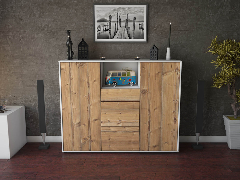 Highboard Rebecca, Pinie Front (136x108x35cm) - Dekati GmbH