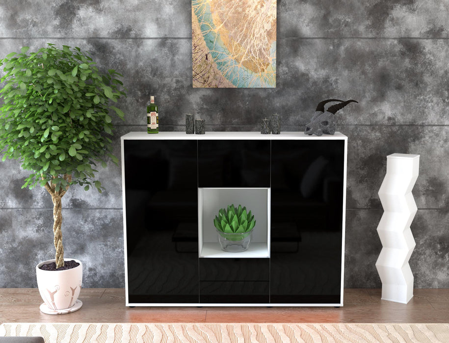 Highboard Rella, Schwarz Front (136x108x35cm) - Dekati GmbH