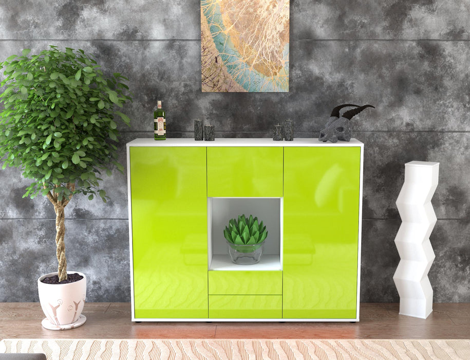 Highboard Rella, Grün Front (136x108x35cm) - Dekati GmbH