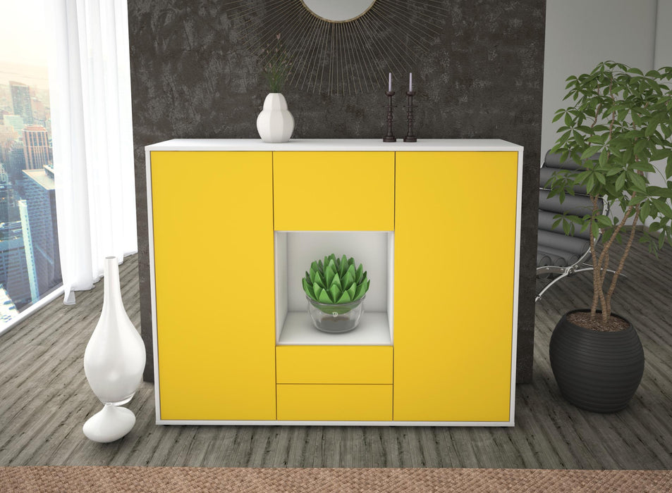 Highboard Rella, Gelb Front (136x108x35cm) - Dekati GmbH