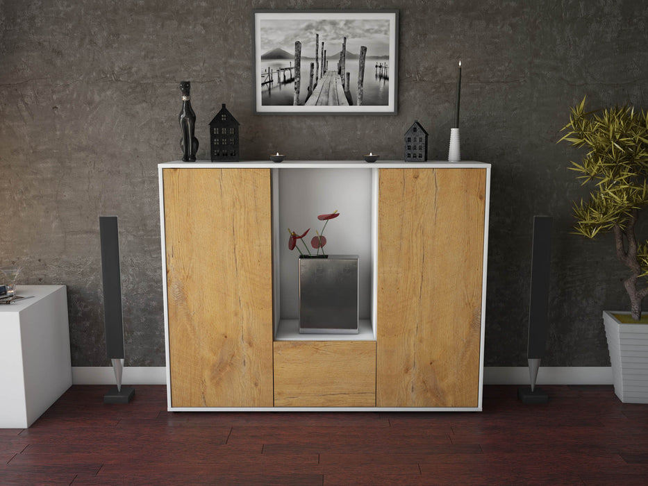 Highboard Renata, Eiche Front (136x108x35cm) - Dekati GmbH