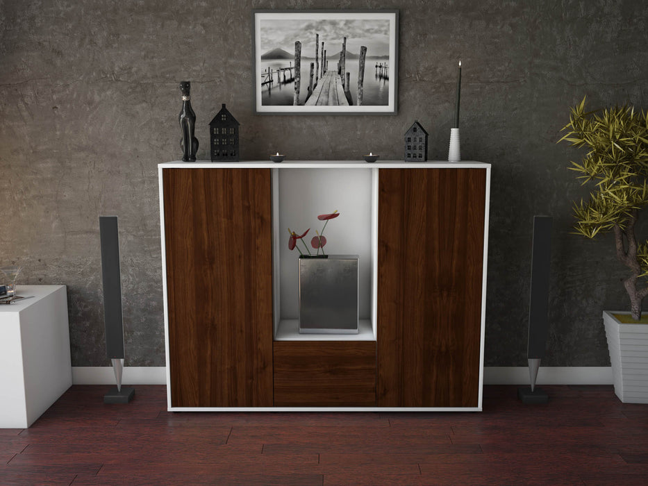 Highboard Renata, Walnuss Front (136x108x35cm) - Dekati GmbH