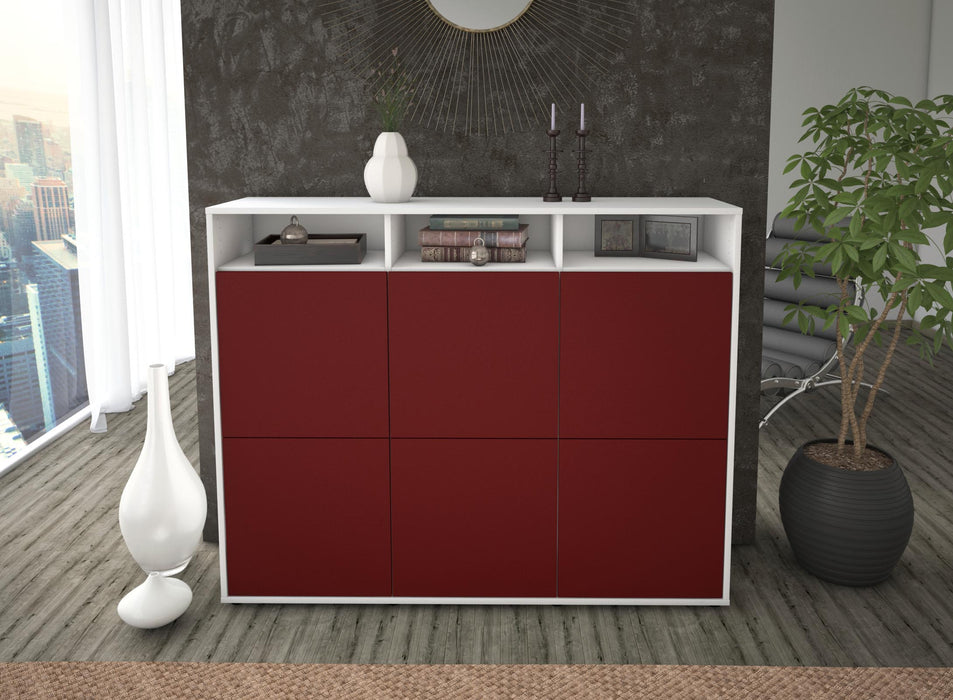 Highboard Sara, Bordeaux Front (136x108x35cm) - Dekati GmbH