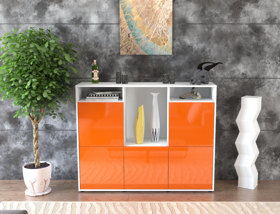 Highboard Sarina, Orange Front (136x108x35cm) - Dekati GmbH