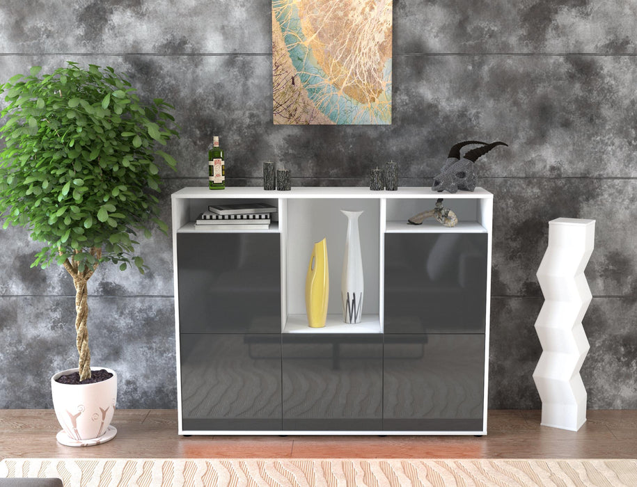 Highboard Sarina, Grau Front (136x108x35cm) - Dekati GmbH