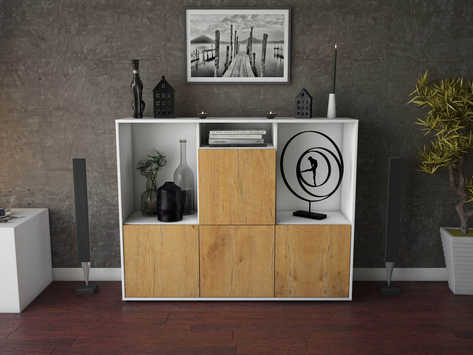 Highboard Saskia, Eiche Front (136x108x35cm) - Dekati GmbH