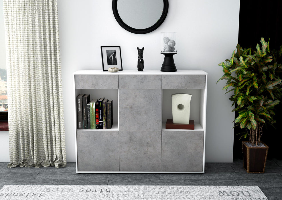 Highboard Selena, Beton Front (136x108x35cm) - Dekati GmbH