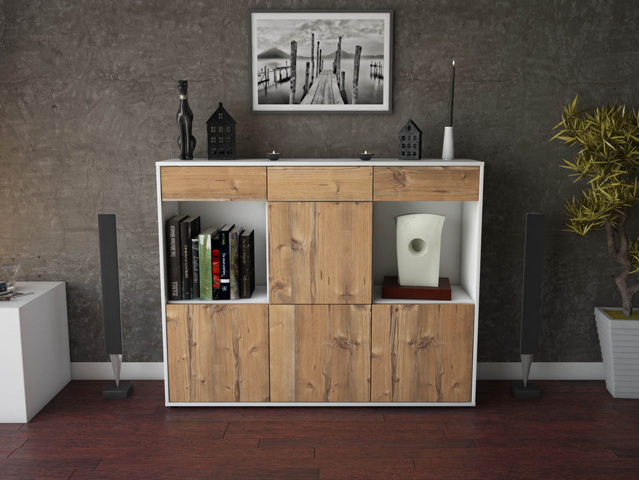 Highboard Selena, Pinie Front (136x108x35cm) - Dekati GmbH