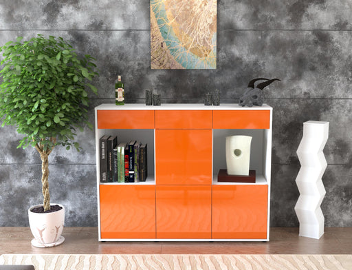 Highboard Selena, Orange Front (136x108x35cm) - Dekati GmbH