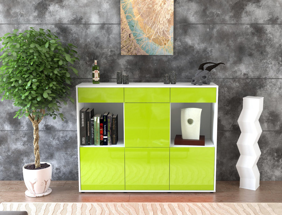 Highboard Selena, Grün Front (136x108x35cm) - Dekati GmbH