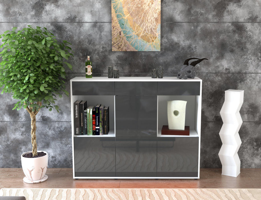 Highboard Selena, Grau Front (136x108x35cm) - Dekati GmbH