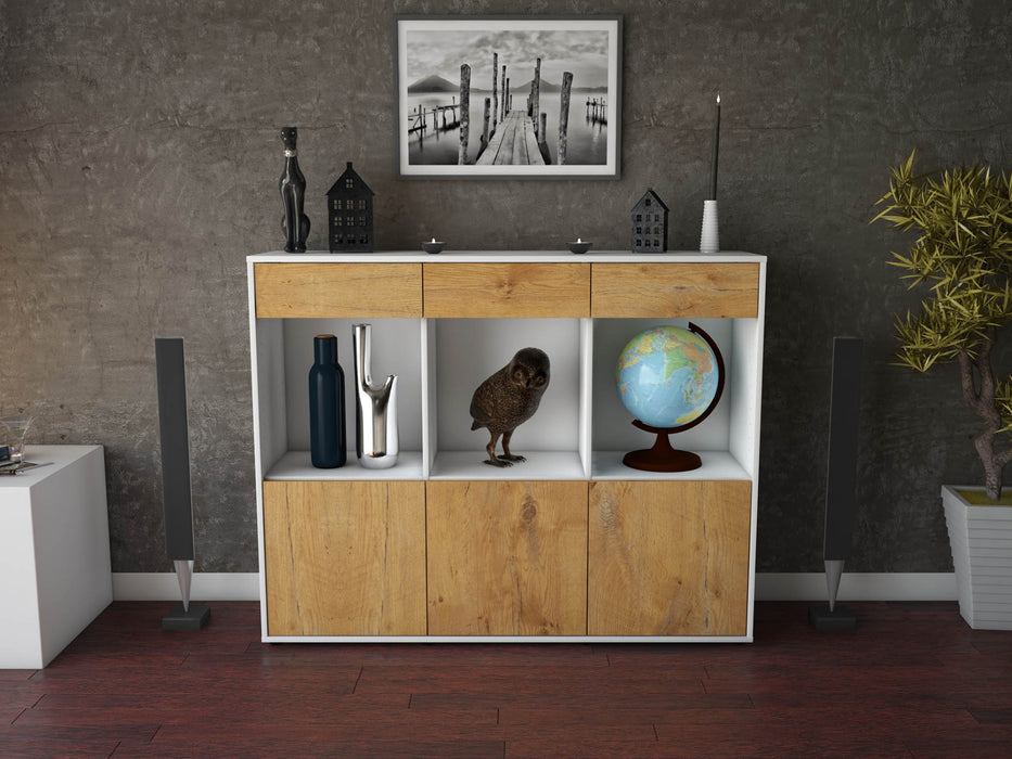 Highboard Selina, Eiche Front (136x108x35cm) - Dekati GmbH