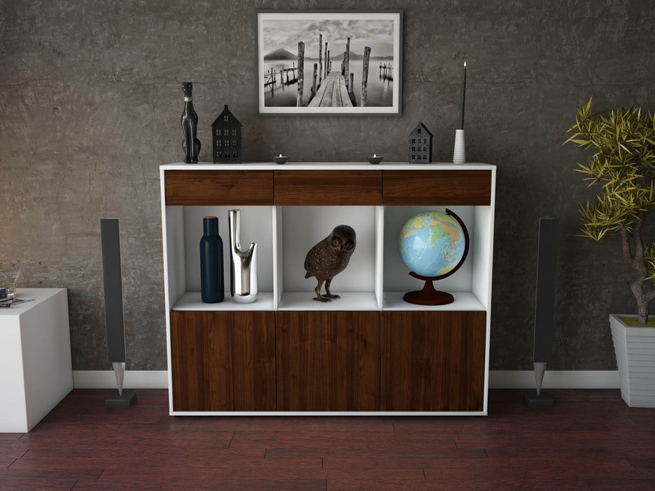 Highboard Selina, Walnuss Front (136x108x35cm) - Dekati GmbH