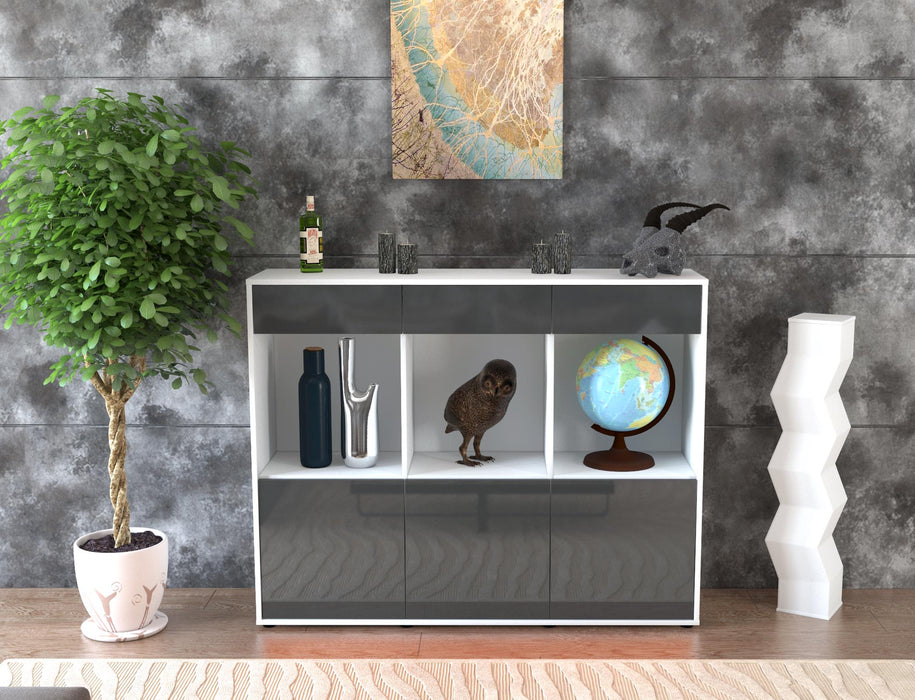 Highboard Selina, Grau Front (136x108x35cm) - Dekati GmbH