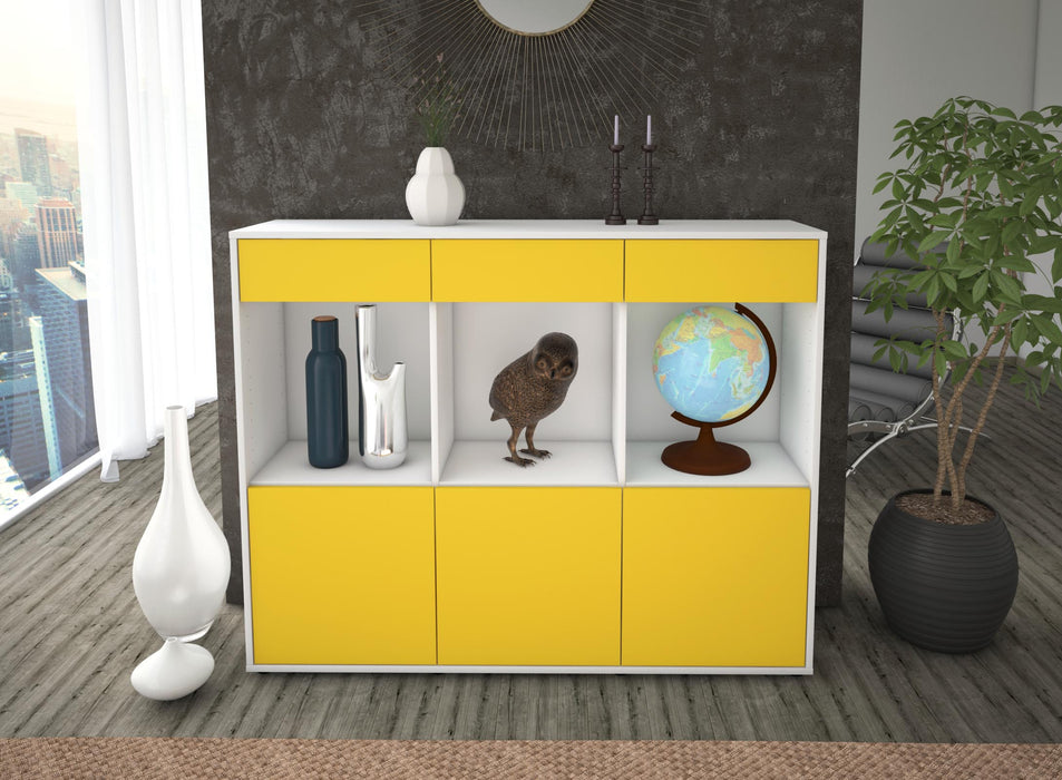 Highboard Selina, Gelb Front (136x108x35cm) - Dekati GmbH