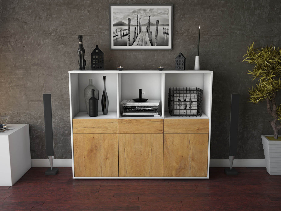 Highboard Selma, Eiche Front (136x108x35cm) - Dekati GmbH