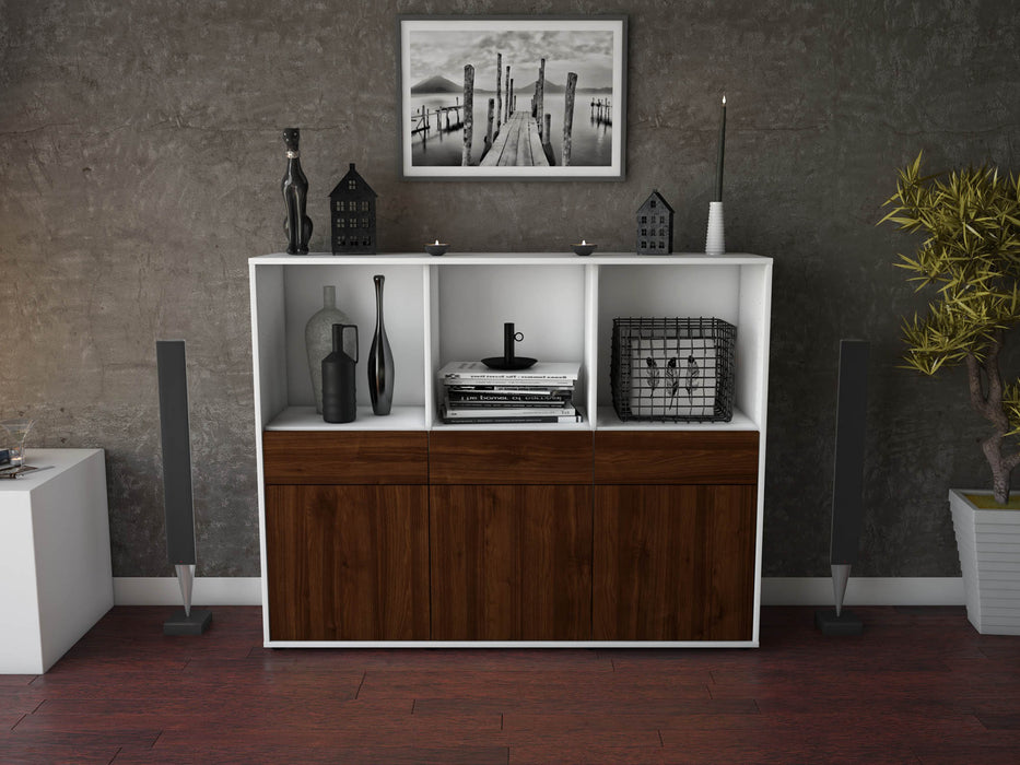 Highboard Selma, Walnuss Front (136x108x35cm) - Dekati GmbH