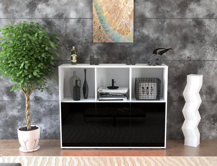 Highboard Selma, Schwarz Front (136x108x35cm) - Dekati GmbH