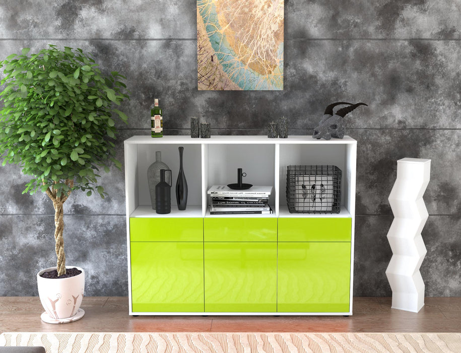 Highboard Selma, Grün Front (136x108x35cm) - Dekati GmbH