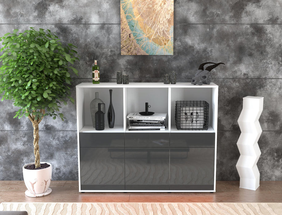 Highboard Selma, Grau Front (136x108x35cm) - Dekati GmbH