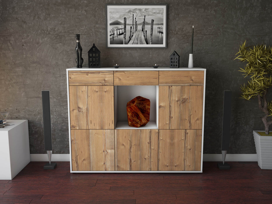 Highboard Serafina, Pinie Front (136x108x35cm) - Dekati GmbH