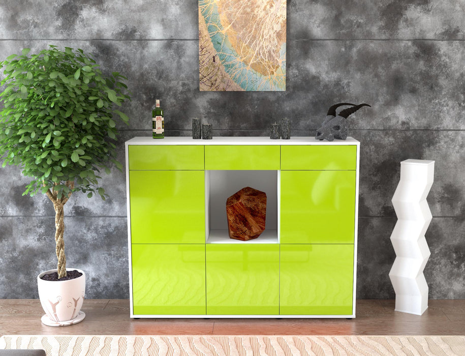 Highboard Serafina, Grün Front (136x108x35cm) - Dekati GmbH