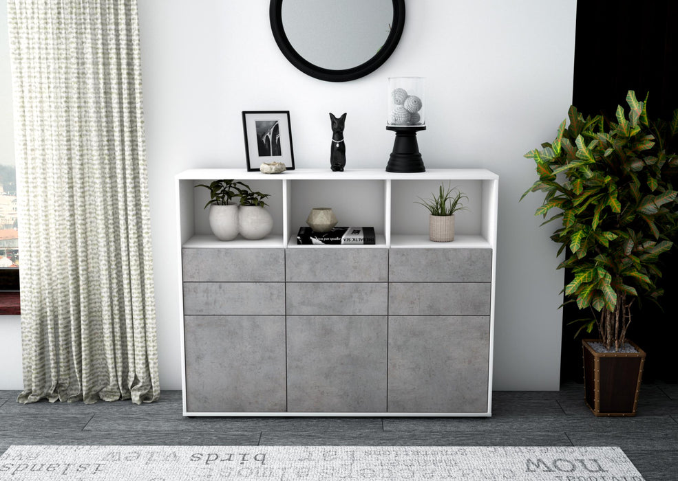 Highboard Serenella, Beton Front (136x108x35cm) - Dekati GmbH