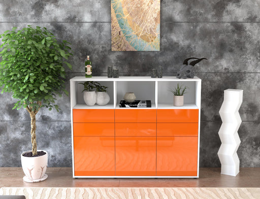 Highboard Serenella, Orange Front (136x108x35cm) - Dekati GmbH