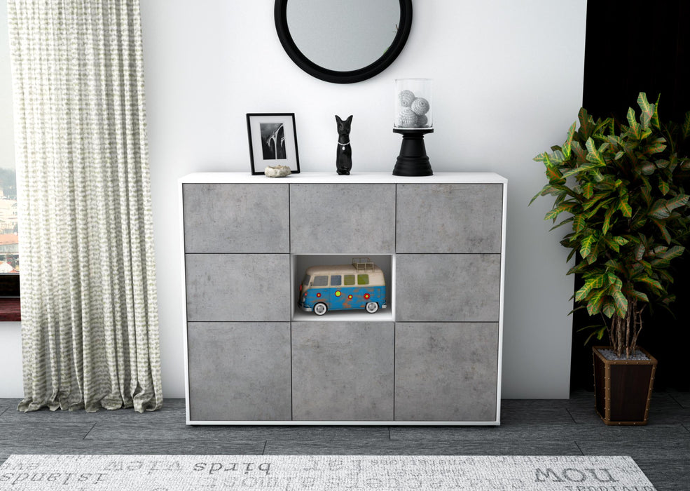 Highboard Silvia, Beton Front (136x108x35cm) - Dekati GmbH