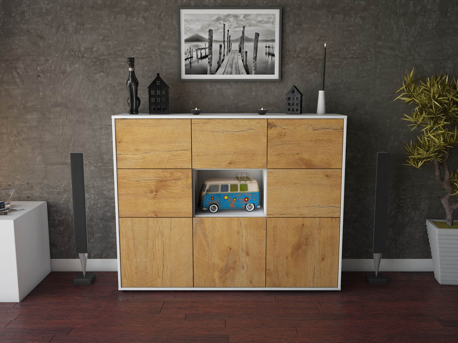 Highboard Silvia, Eiche Front (136x108x35cm) - Dekati GmbH