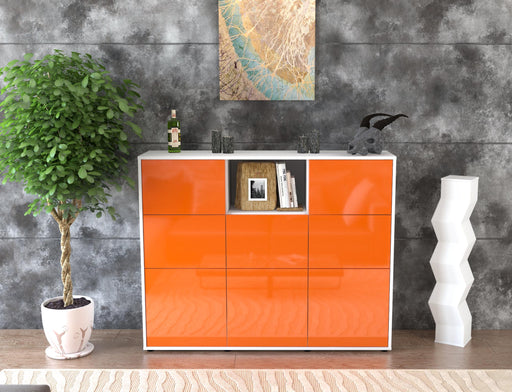 Highboard Simona, Orange Front (136x108x35cm) - Dekati GmbH