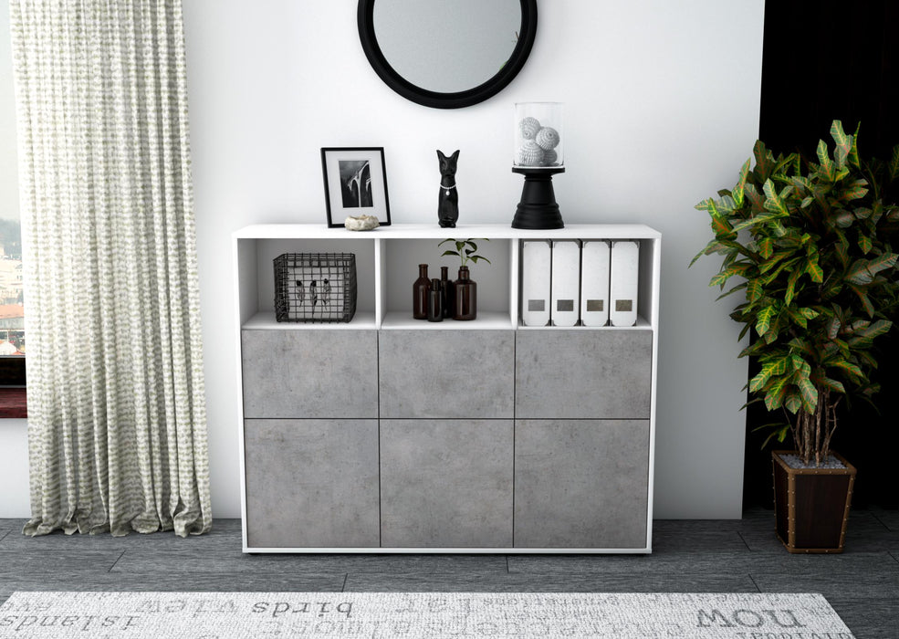 Highboard Sina, Beton Front (136x108x35cm) - Dekati GmbH