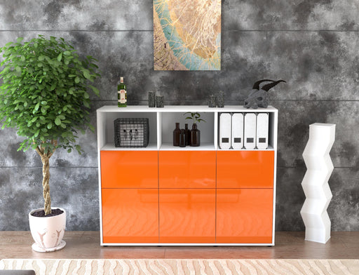 Highboard Sina, Orange Front (136x108x35cm) - Dekati GmbH