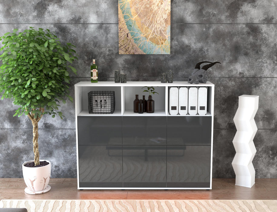 Highboard Sina, Grau Front (136x108x35cm) - Dekati GmbH