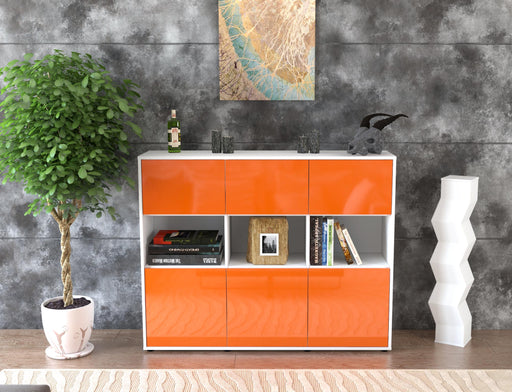 Highboard Sira, Orange Front (136x108x35cm) - Dekati GmbH