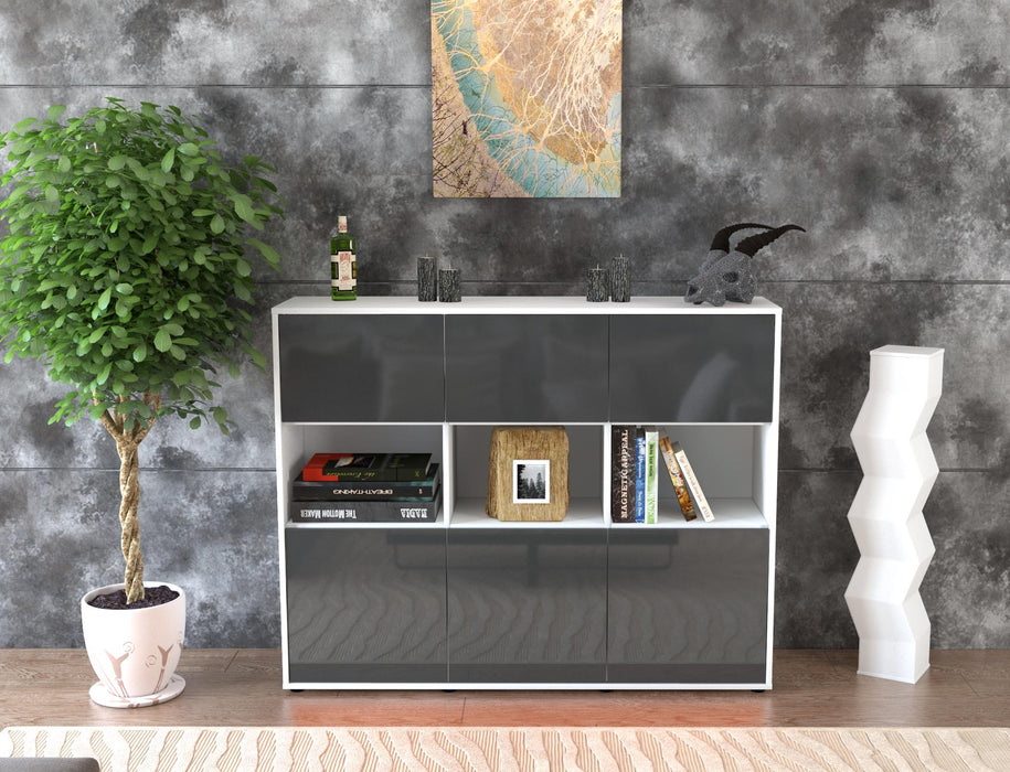 Highboard Sira, Grau Front (136x108x35cm) - Dekati GmbH