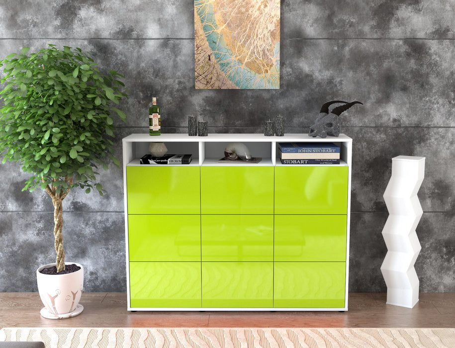 Highboard Sofia, Grün Front (136x108x35cm) - Dekati GmbH