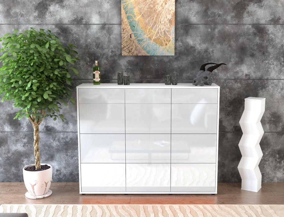 Highboard Stefanie, Weiß Front (136x108x35cm) - Dekati GmbH