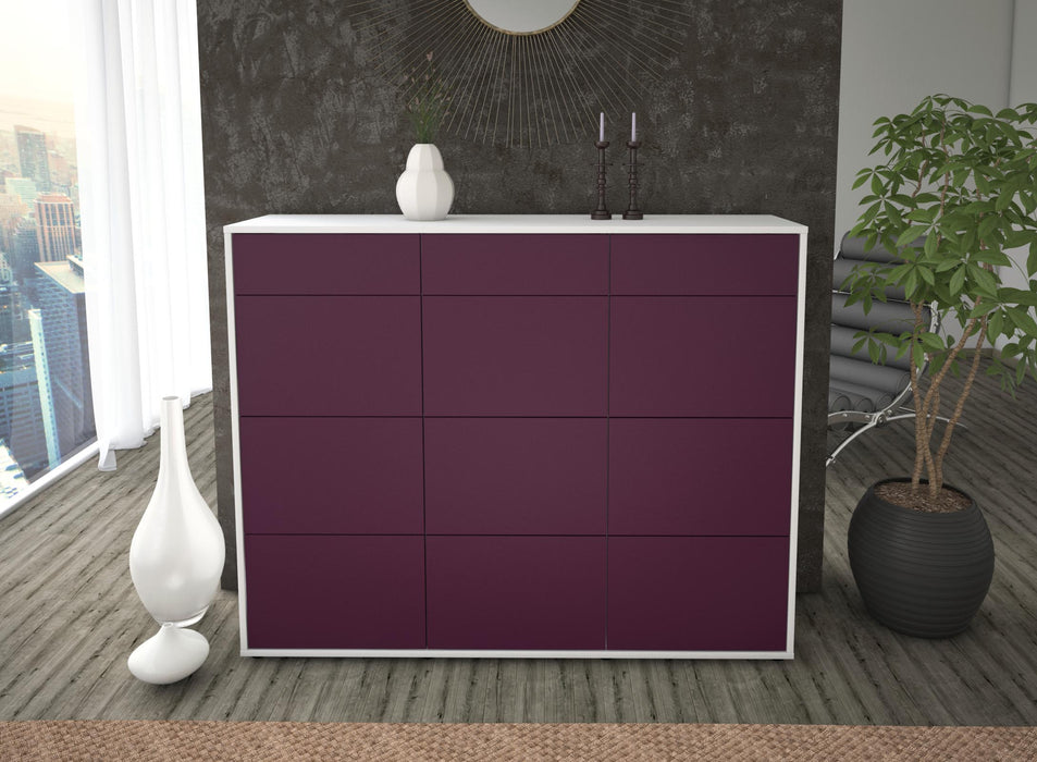 Highboard Stefanie, Lila Front (136x108x35cm) - Dekati GmbH