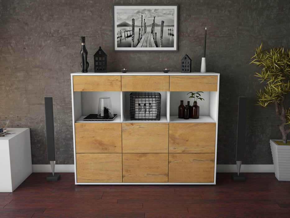 Highboard Stella, Eiche Front (136x108x35cm) - Dekati GmbH