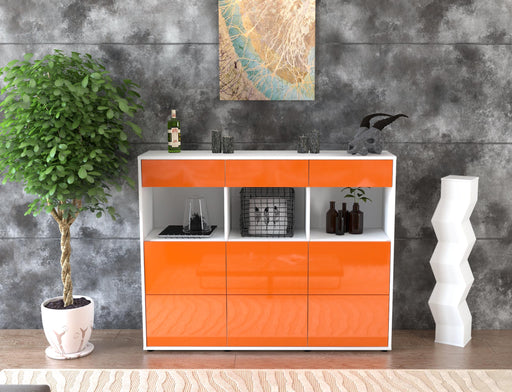Highboard Stella, Orange Front (136x108x35cm) - Dekati GmbH
