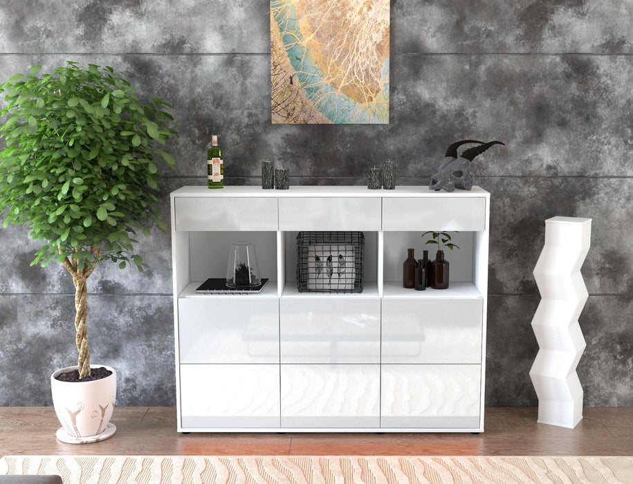 Highboard Stella, Weiß Front (136x108x35cm) - Dekati GmbH