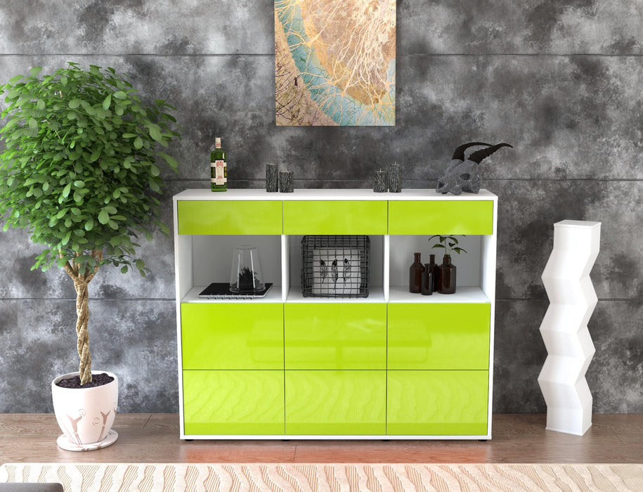 Highboard Stella, Grün Front (136x108x35cm) - Dekati GmbH